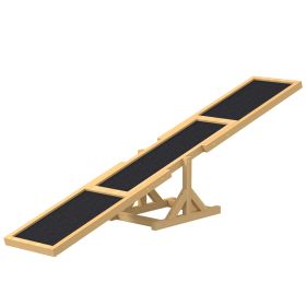 PawHut Wooden Dog Agility Seesaw for Training and Exercise, Yellow-G