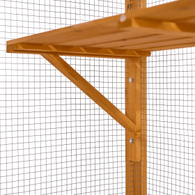 io Outdoor  Enclosure with Roof 72" Height  Wooden House Large  Cage with 3 Jumping Platforms & 2 Napping Houses for  Activity (Yellow)