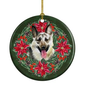 East-European Shepherd Poinsetta Wreath Ceramic Ornament Christmas Tree Hanging Decorations for Home Christmas HolidayParty