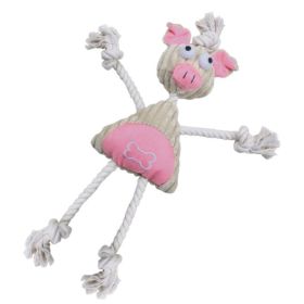 Jute And Rope Plush Pig Mannequin - Pet Toy-V