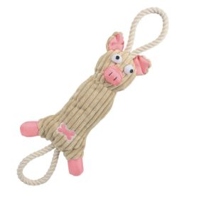 Jute and Rope Plush Pig Dog Toy-U