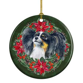 Papillon Poinsetta Wreath Ceramic Ornament Christmas Tree Hanging Decorations for Home Christmas HolidayParty