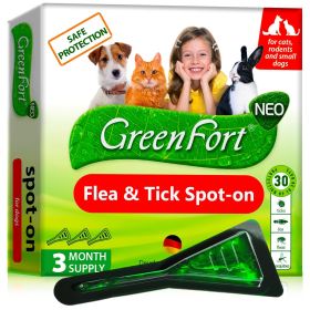 Flea & Tick Prevention for Dogs Natural Flea Treatment Home Pest Control Topical Flea Mosquito Repellent for Puppy 3 Drops for Small & Large Pet