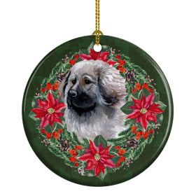 Moscow Watchdog Poinsetta Wreath Ceramic Ornament Christmas Tree Hanging Decorations for Home Christmas HolidayParty
