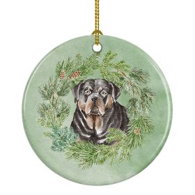 Rottweiler Christmas Wreath Ceramic Ornament Christmas Tree Hanging Decorations for Home Christmas HolidayParty