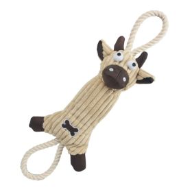 Jute And Rope Plush Cow - Pet Toy-G