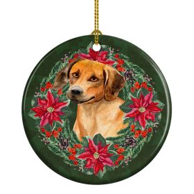 Rhodesian Ridgeback Poinsetta Wreath Ceramic Ornament Christmas Tree Hanging Decorations for Home Christmas HolidayParty