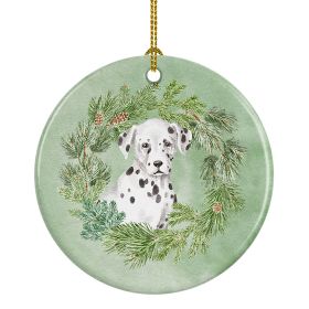 Dalmatian Puppy Christmas Wreath Ceramic Ornament Christmas Tree Hanging Decorations for Home Christmas HolidayParty