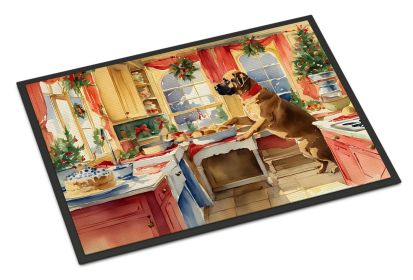 Mastiff Christmas Cookies Doormat Front Door Mat Indoor Outdoor Rugs for Entryway, Non Slip Washable Low Pile, 18H X 27W -C