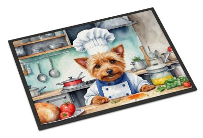 Australian Terrier The Chef Doormat Front Door Mat Indoor Outdoor Rugs for Entryway, Non Slip Washable Low Pile, 18H X 27W -C