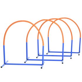 PawHut 4 Piece Dog Agility Course for Senior Dogs with Carry Bag Outdoor Use Blue-C
