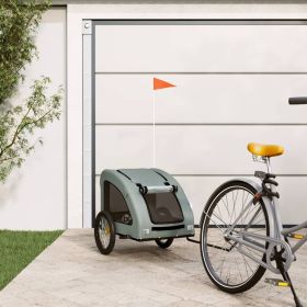Pet Bike Trailer Gray Oxford Fabric & Iron