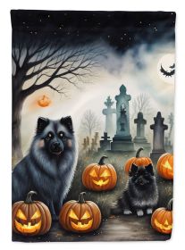 Keeshond Spooky Halloween Garden Flag Mailbox Flag Decorative Yard Flag Banner Outside Patio Artwork Yard Flower Beds Garden