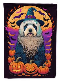 Old English Sheepdog Witchy Halloween Garden Flag Mailbox Flag Decorative Yard Flag Banner Outside Patio Artwork Yard Flower Beds Garden