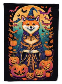 Shiba Inu Witchy Halloween Garden Flag Mailbox Flag Decorative Yard Flag Banner Outside Patio Artwork Yard Flower Beds Garden