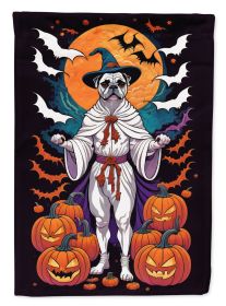 White Boxer Witchy Halloween Garden Flag Mailbox Flag Decorative Yard Flag Banner Outside Patio Artwork Yard Flower Beds Garden