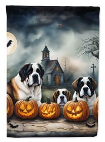 Saint Bernard Spooky Halloween Garden Flag Mailbox Flag Decorative Yard Flag Banner Outside Patio Artwork Yard Flower Beds Garden