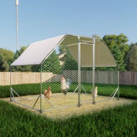 9.94 ft. x 6.46 ft. x 6.36 ft. Metal Large penWalk-in Poultry Cage Run Flat Shaped with Waterproof Cover