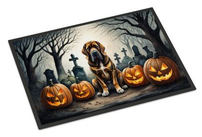Bloodhound Spooky Halloween Doormat Front Door Mat Indoor Outdoor Rugs for Entryway, Non Slip Washable Low Pile, 18H X 27W -C