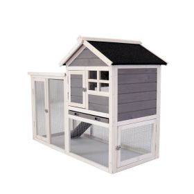 Deluxe Wooden penHen House Rabbit Wood Hutch Poultry Cage Habitat