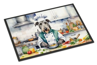 Irish Wolfhound The Chef Doormat Front Door Mat Indoor Outdoor Rugs for Entryway, Non Slip Washable Low Pile, 18H X 27W -J