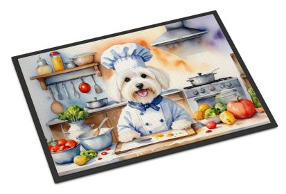 Coton de Tulear The Chef Doormat Front Door Mat Indoor Outdoor Rugs for Entryway, Non Slip Washable Low Pile, 18H X 27W -H