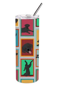 Lots of Black Labrador Retriever Stainless Steel Skinny Tumbler Vacuum Double Walled Reusable Insulated Travel Cup for Coffee with Lid, 20 oz -J