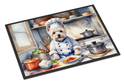 Westie The Chef Doormat Front Door Mat Indoor Outdoor Rugs for Entryway, Non Slip Washable Low Pile, 18H X 27W -A
