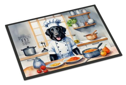 Flat-Coated Retriever The Chef Doormat Front Door Mat Indoor Outdoor Rugs for Entryway, Non Slip Washable Low Pile, 18H X 27W -D