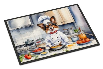 Papillon The Chef Doormat Front Door Mat Indoor Outdoor Rugs for Entryway, Non Slip Washable Low Pile, 18H X 27W -D