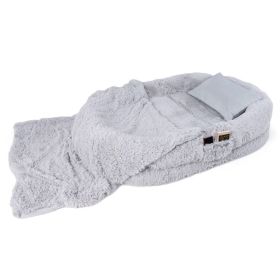 Washable Fluffy Human Dog Bed with Soft Blanket & Plump Pillow