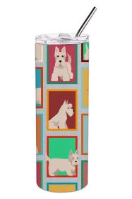 Lots of Wheaten Scottish Terrier Stainless Steel Skinny Tumbler Vacuum Double Walled Reusable Insulated Travel Cup for Coffee with Lid, 20 oz -J
