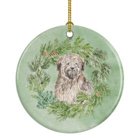 Briard Christmas Wreath Ceramic Ornament Christmas Tree Hanging Decorations for Home Christmas HolidayParty