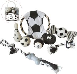 8 Piece Soccer Themed Pet Toy Set-I