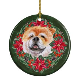 Cane Corso Poinsetta Wreath Ceramic Ornament Christmas Tree Hanging Decorations for Home Christmas HolidayParty