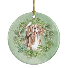 NEW Beagle Smiling Christmas Wreath Ceramic Ornament Christmas Tree Hanging Decorations for Home Christmas HolidayParty