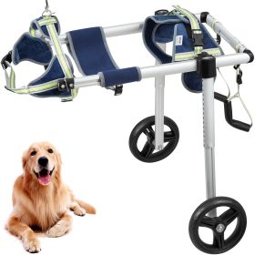 VEVOR 2 Wheels Wheelchair for Back Legs Lightweight & Adjustable Assisting in Healing for Injured Disabled Paralysis Hind Limb Weak (L)