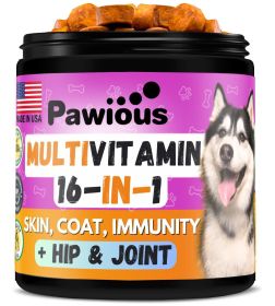 Dog Multivitamin Chewable with Glucosamine 16 in 1 Dog Vitamins & Supplements Senior & Puppy Multivitamin for Dogs Hip & Joint Support Health