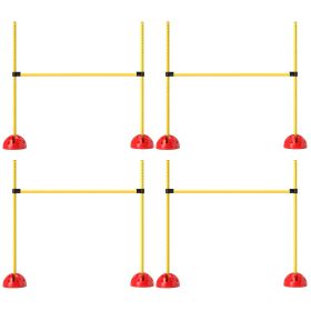 PawHut 5 Piece Dog Agility Course Backyard Set with 4 Height Adjustable Dog Agility Jumps, Carry Bag, Yellow-K