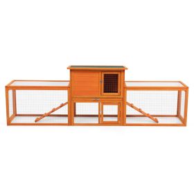 Large three box rabbit cagefor Indoor & Outdoor Use orange