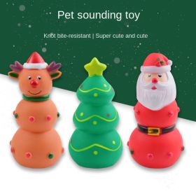 Christmas dog toys Christmas tree Christmas moose Bite resistant teething pet vocal toys-G