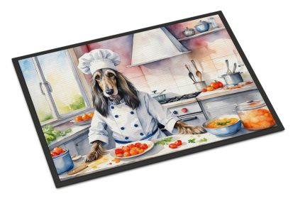 Afghan Hound The Chef Doormat Front Door Mat Indoor Outdoor Rugs for Entryway, Non Slip Washable Low Pile, 24H X 36W -B