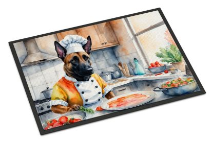 Belgian Malinois The Chef Doormat Front Door Mat Indoor Outdoor Rugs for Entryway, Non Slip Washable Low Pile, 24H X 36W -L