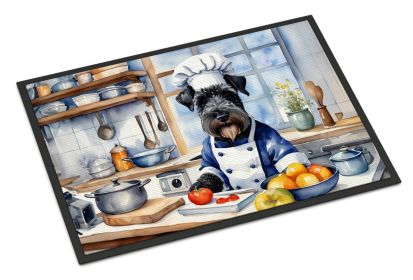 Kerry Blue Terrier The Chef Doormat Front Door Mat Indoor Outdoor Rugs for Entryway, Non Slip Washable Low Pile, 24H X 36W -L