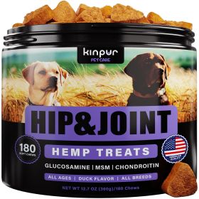 Glucosamine Dogs Functional Joint Supplement Chondroitin Msm Hemp Oil Supports Better Mobility Hip & Joint Health 180 Duck Flavored Glucosamine Chews
