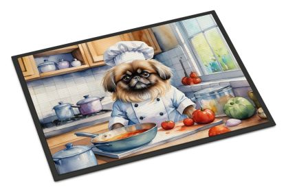 Pekingese The Chef Doormat Front Door Mat Indoor Outdoor Rugs for Entryway, Non Slip Washable Low Pile, 24H X 36W -B