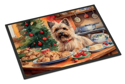 Cairn Terrier Christmas Cookies Doormat Front Door Mat Indoor Outdoor Rugs for Entryway, Non Slip Washable Low Pile, 24H X 36W -G