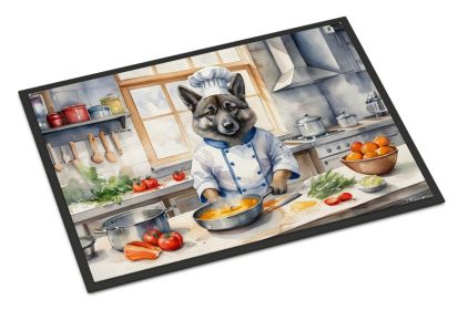 Norwegian Elkhound The Chef Doormat Front Door Mat Indoor Outdoor Rugs for Entryway, Non Slip Washable Low Pile, 24H X 36W -K