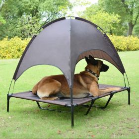 Elevated Pet Dog Bed Tent with Canopy Pet Puppy Bed Outdoor Tent House Breathable Portable Dog Cushion with Sun Canopy Double-Layer Camp Tent