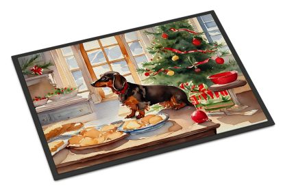 Dachshund Christmas Cookies Doormat Front Door Mat Indoor Outdoor Rugs for Entryway, Non Slip Washable Low Pile, 24H X 36W -F